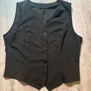 SHEIN Black Button-Down Vest